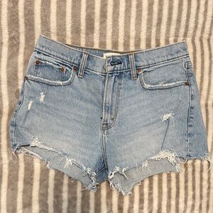 Abercrombie & Fitch Light Blue Distressed Jean Shorts
